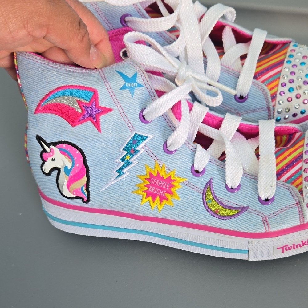 Colorful High-Top Sneakers with Fun Patches